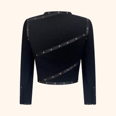 Chanel F/W 2003 Black Wool Snap Detail Jacket