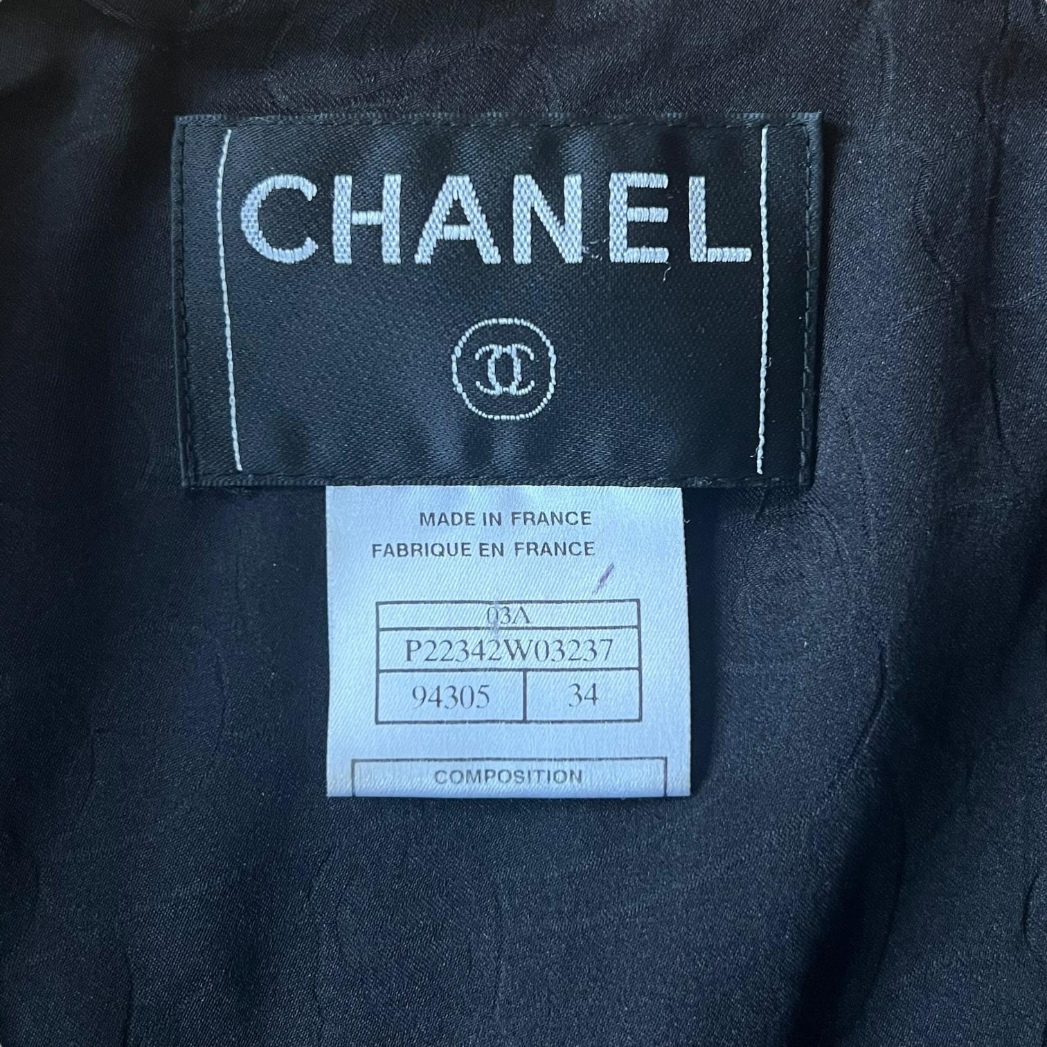 Chanel F/W 2003 Veste en laine noire avec boutons-pression Excellent état - En vente à PARIS, FR