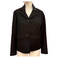 Chanel F/W 2008 veste noire logo boutons couronne