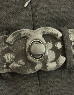 Chanel F/W 2009 by Karl Lagerfeld turnlock belted runway black dress