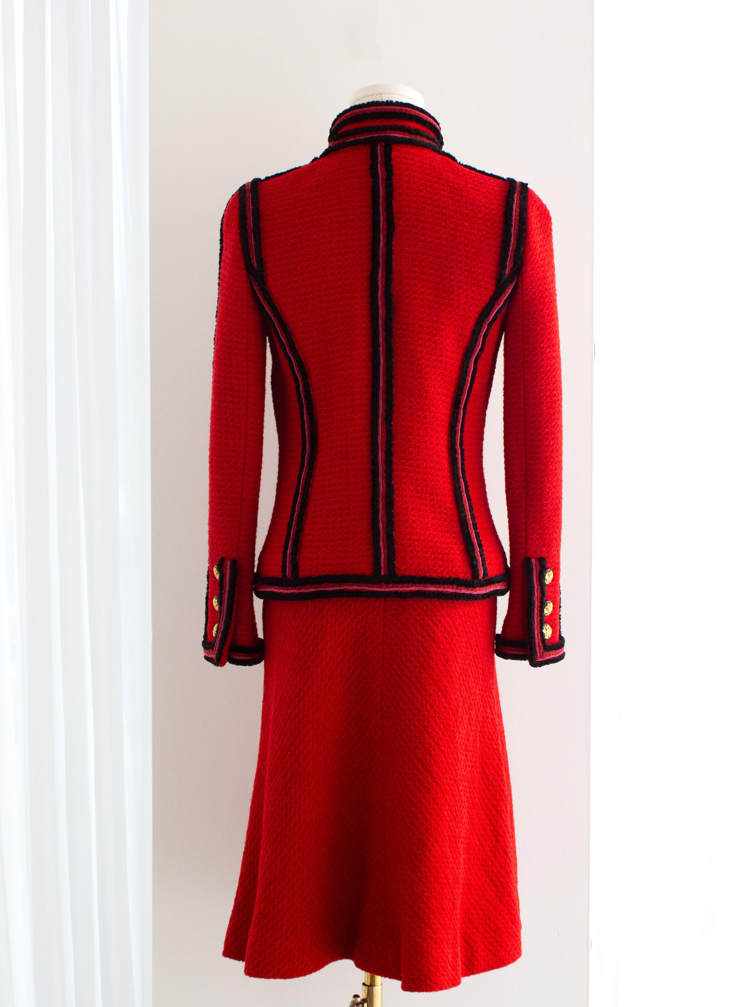 Chanel F/W 2009 Moscou Imperial Russian Eagle Red Black Tweed 09A Jacket Suit 2