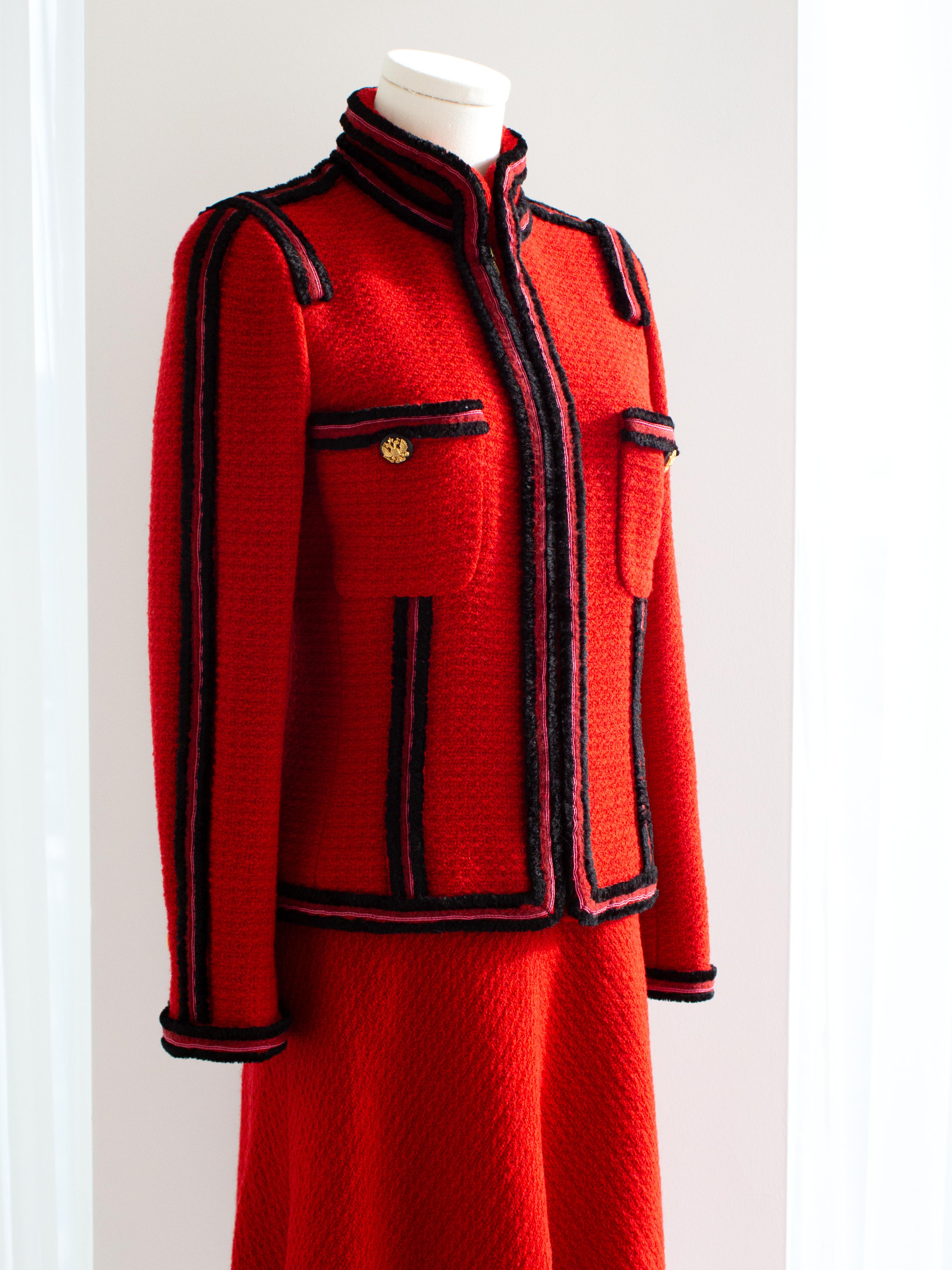 Chanel F/W 2009 Moscou Imperial Russian Eagle Red Black Tweed 09A Jacket Suit 3