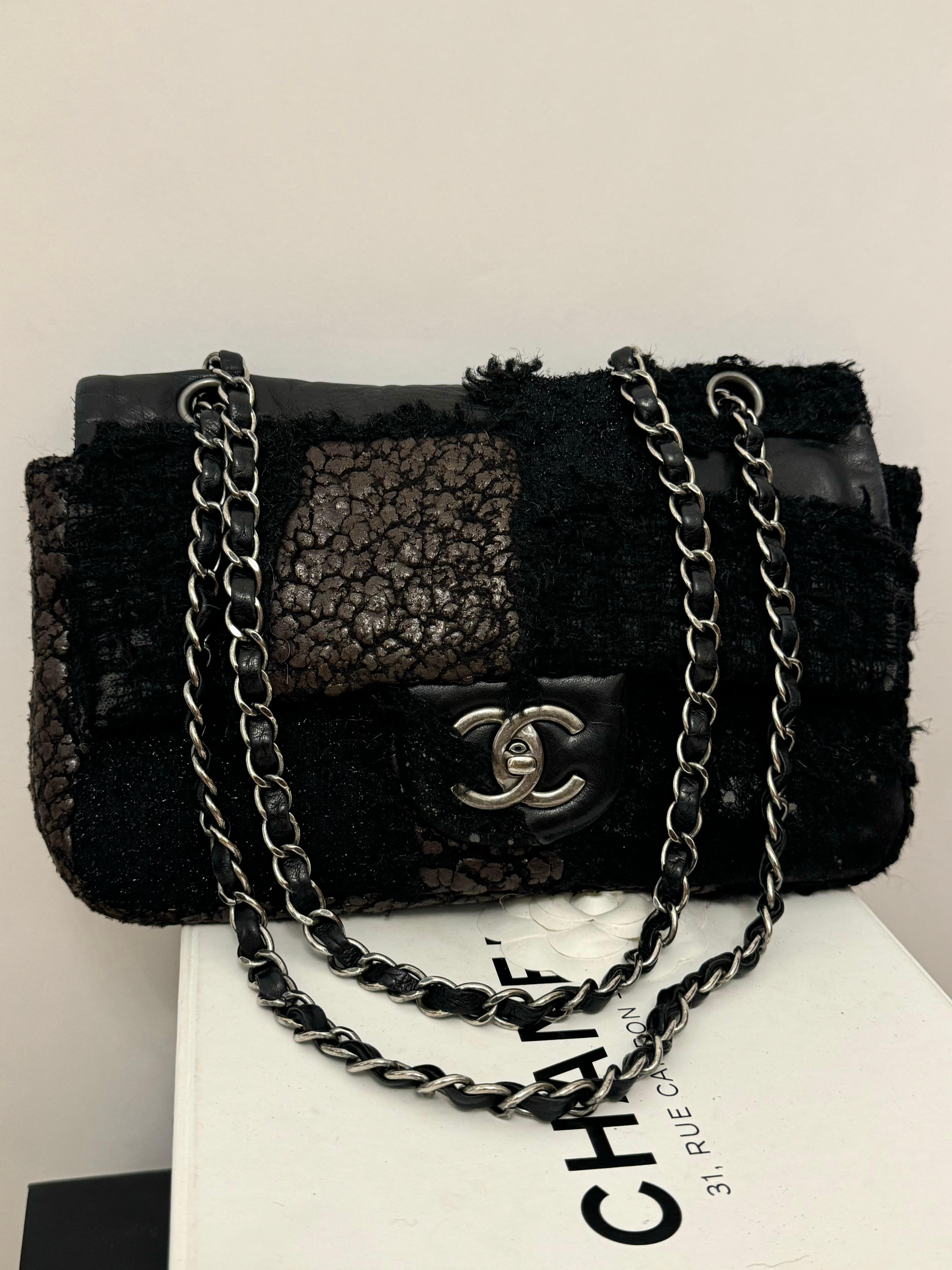 Chanel F/W 2010 - Sac à rabat intemporel en patchwork en vente 2