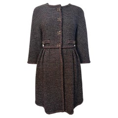 Chanel F/W 2011 Metallic Grey, Violet, Burgundy Wool Boucle Knit Coat