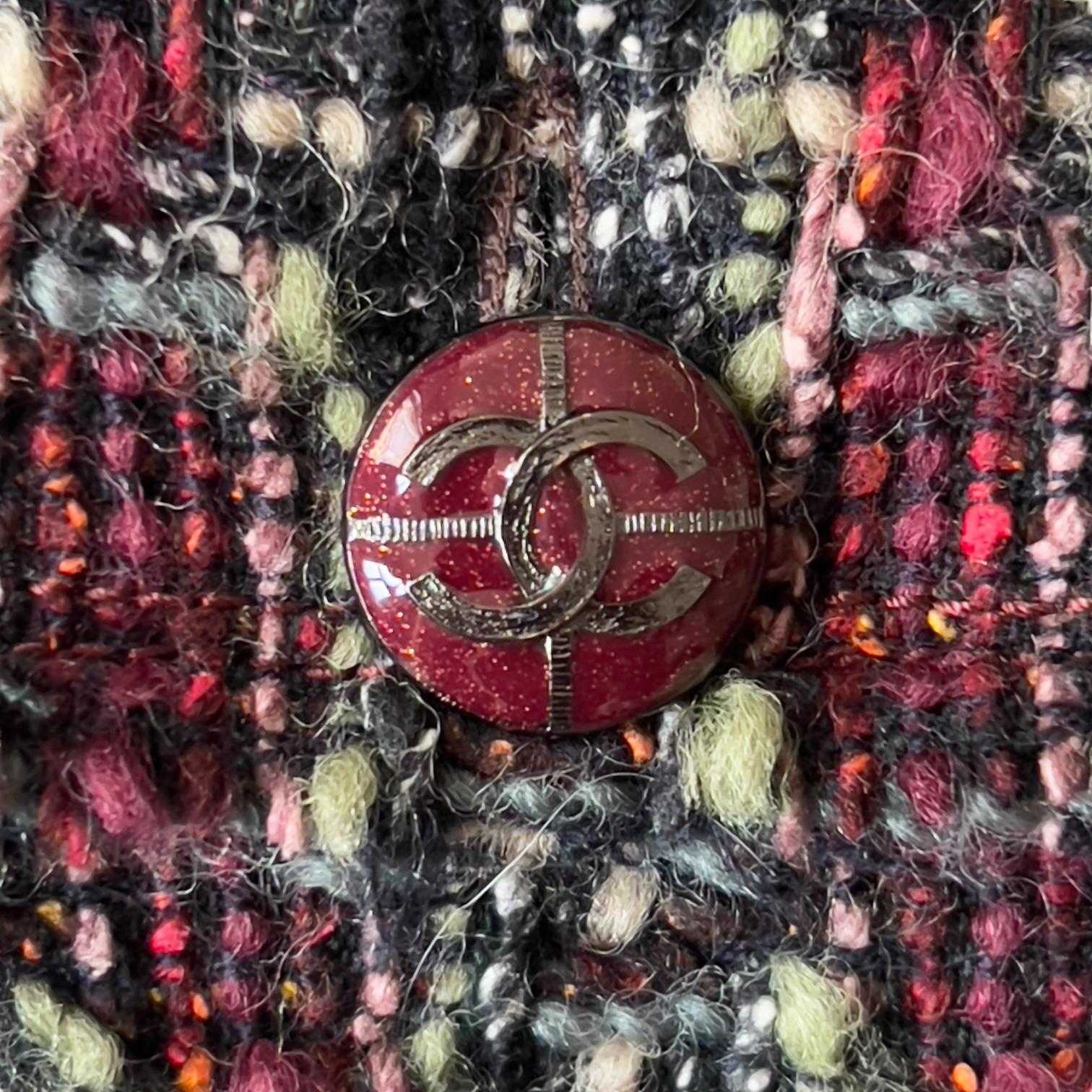 Nero Giacca Chanel A/I 2012 in tweed multicolore in vendita