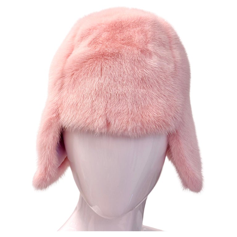 Chanel F/W 2013 rare runway pink powder mink helmet hat as  display picture 3