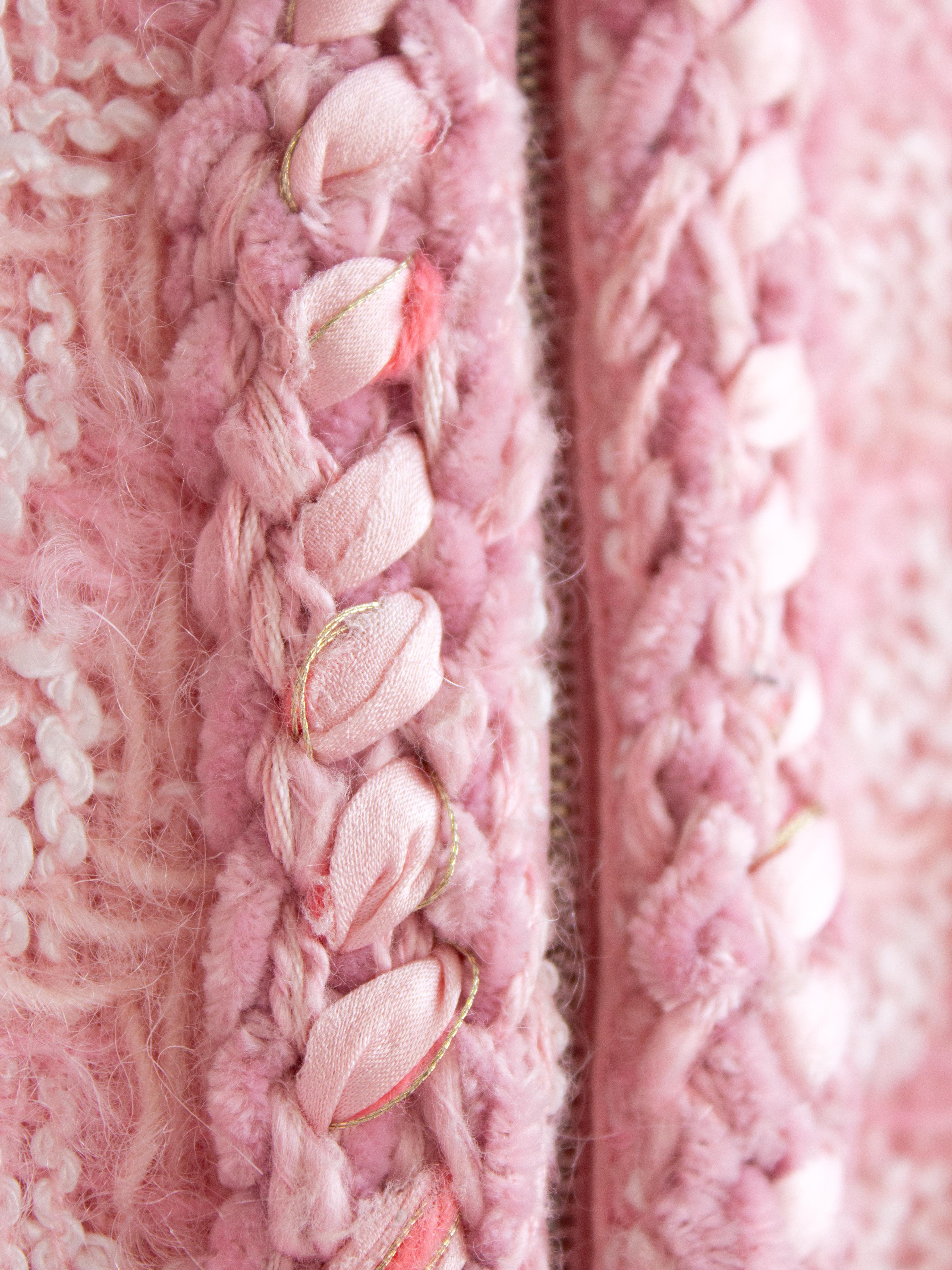 Chanel F/W 2014 Supermarket Barbie Pink White Plaid 14A Fantasy Tweed Jacket 5