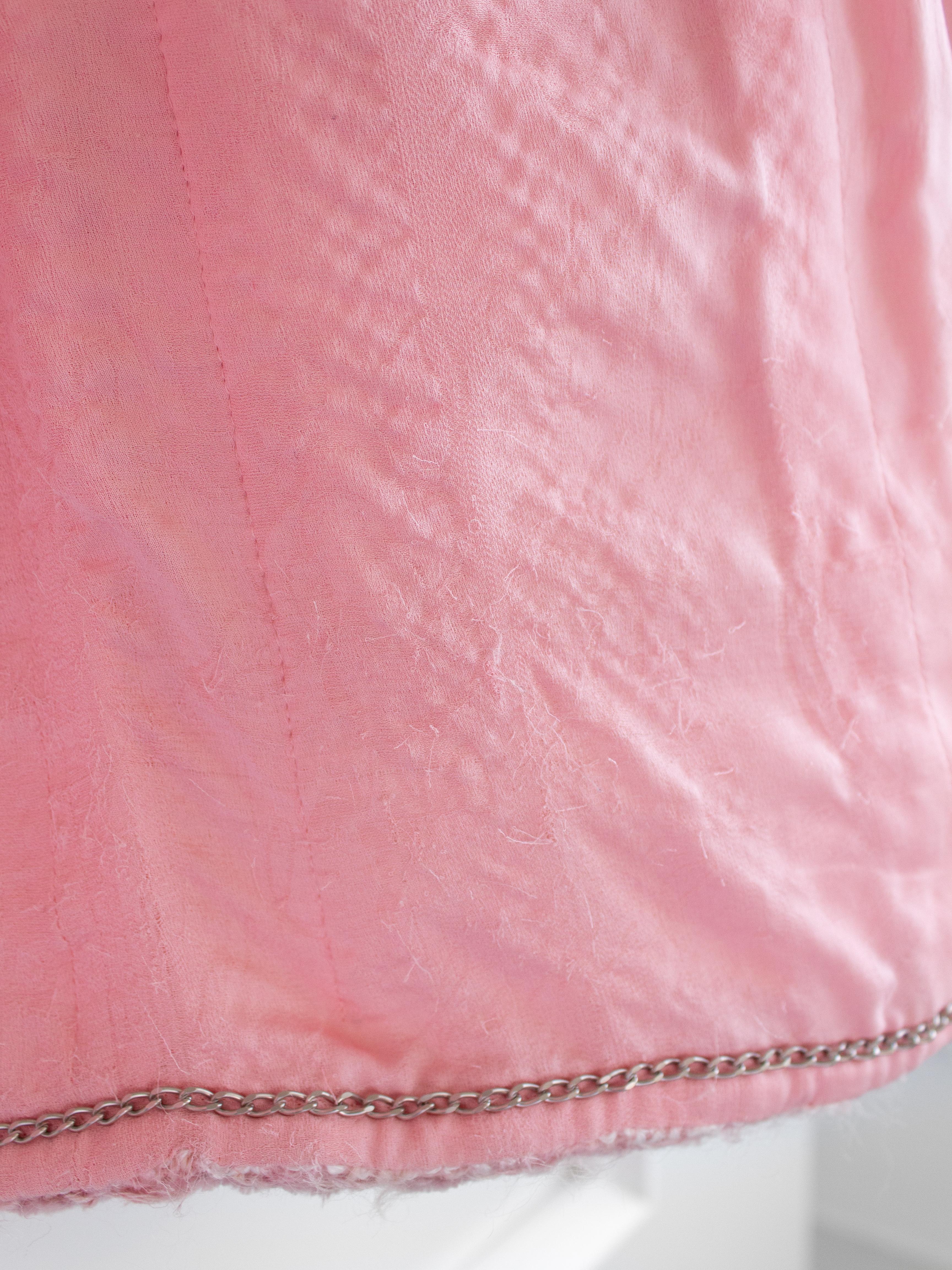 Chanel F/W 2014 Supermarket Barbie Pink White Plaid 14A Fantasy Tweed Jacket 8