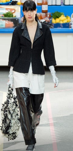 Chanel F/W 2014 Supermarket collection black fantasy tweed and calfskin jacket