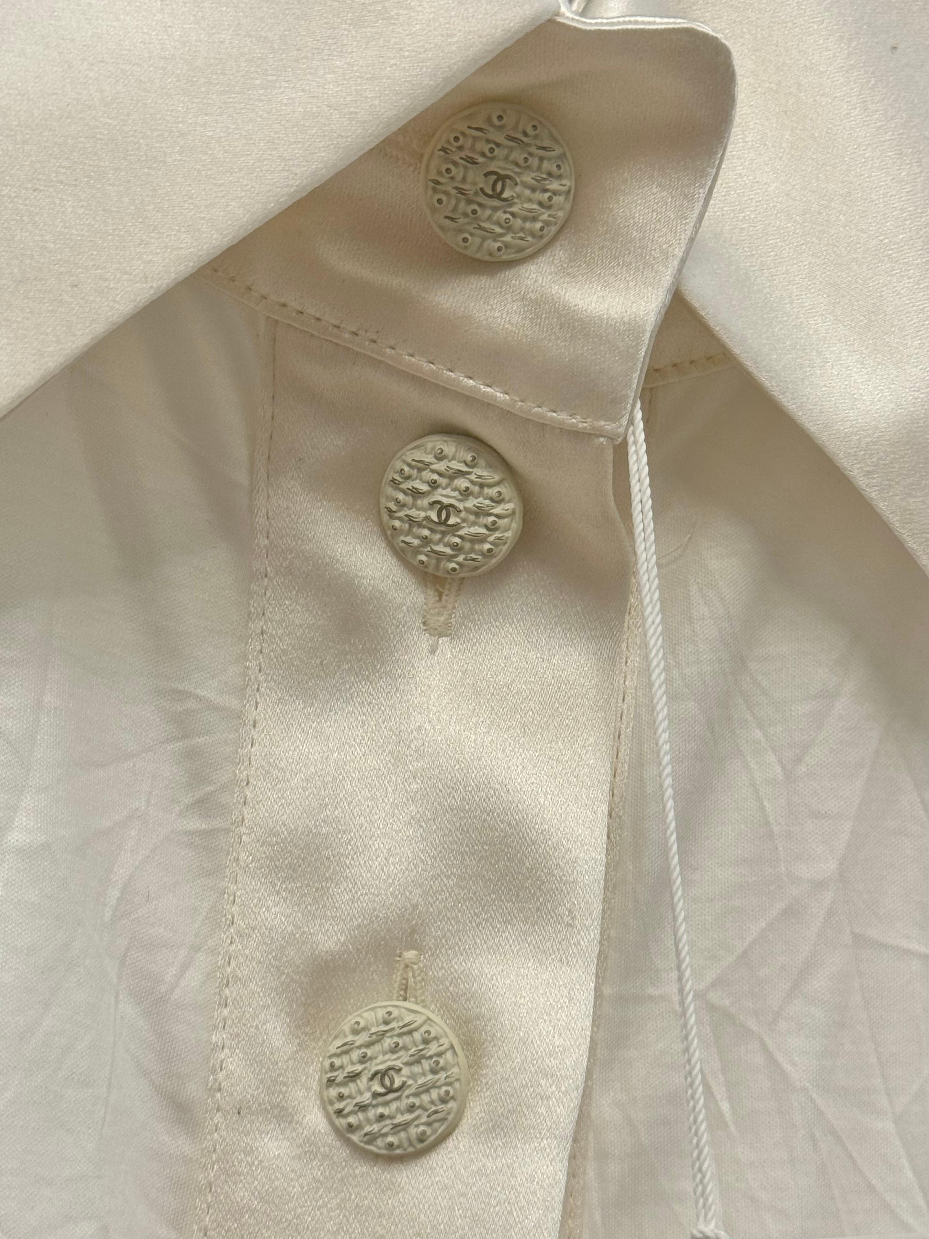 Chanel F/W 2018 by Karl Lagerfeld top Karl cuello camisero Marrón en venta