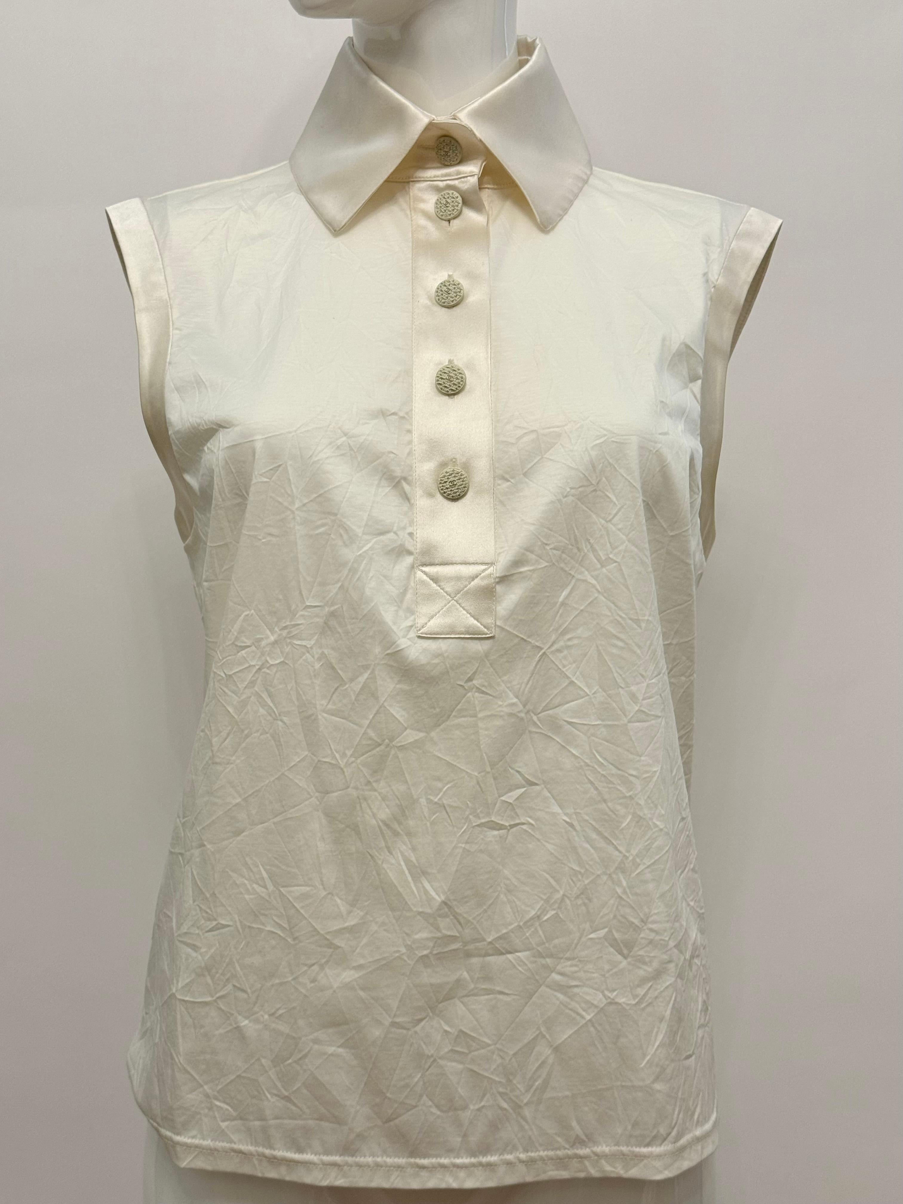 Chanel F/W 2018 by Karl Lagerfeld top Karl cuello camisero en venta 3