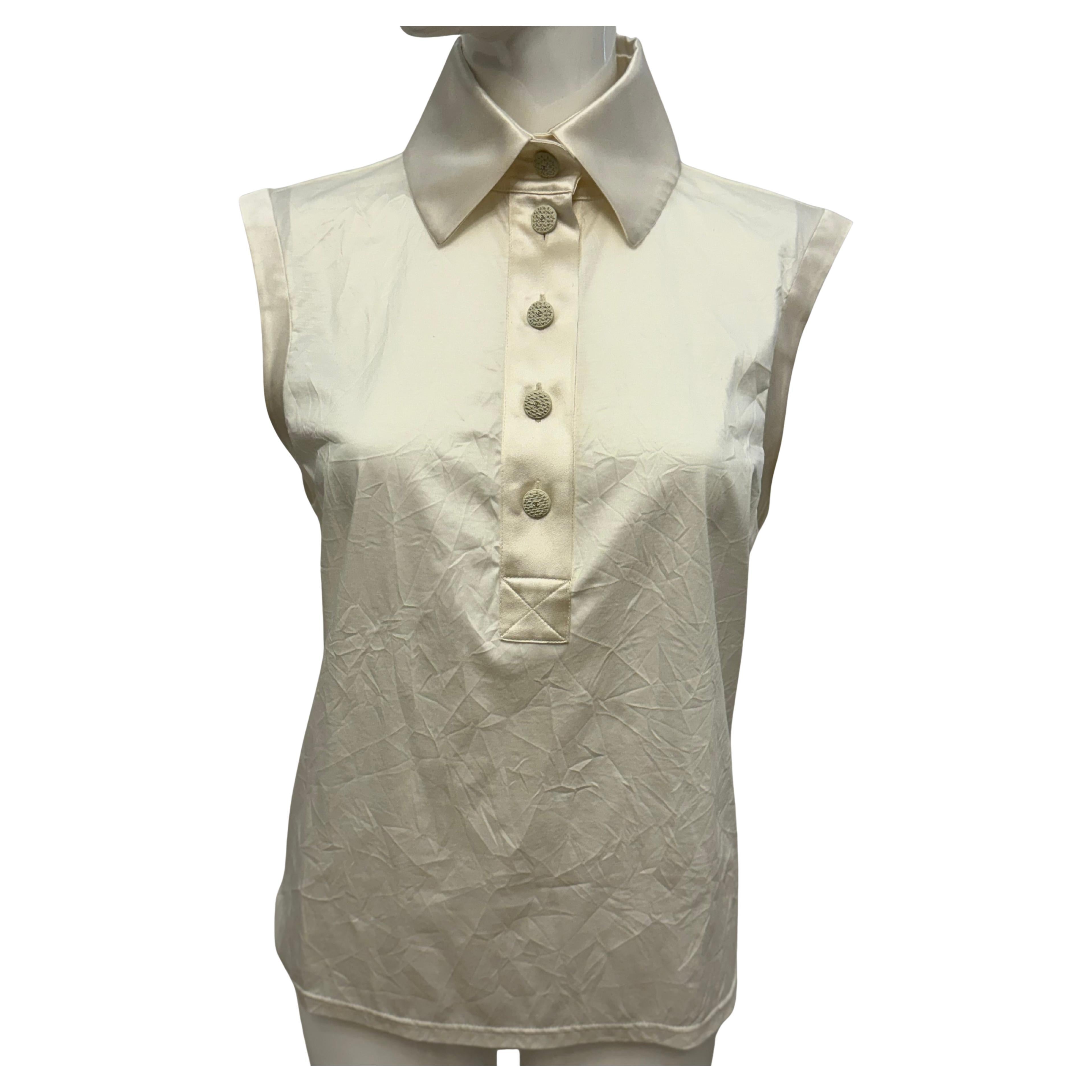 Chanel F/W 2018 by Karl Lagerfeld top Karl cuello camisero en venta