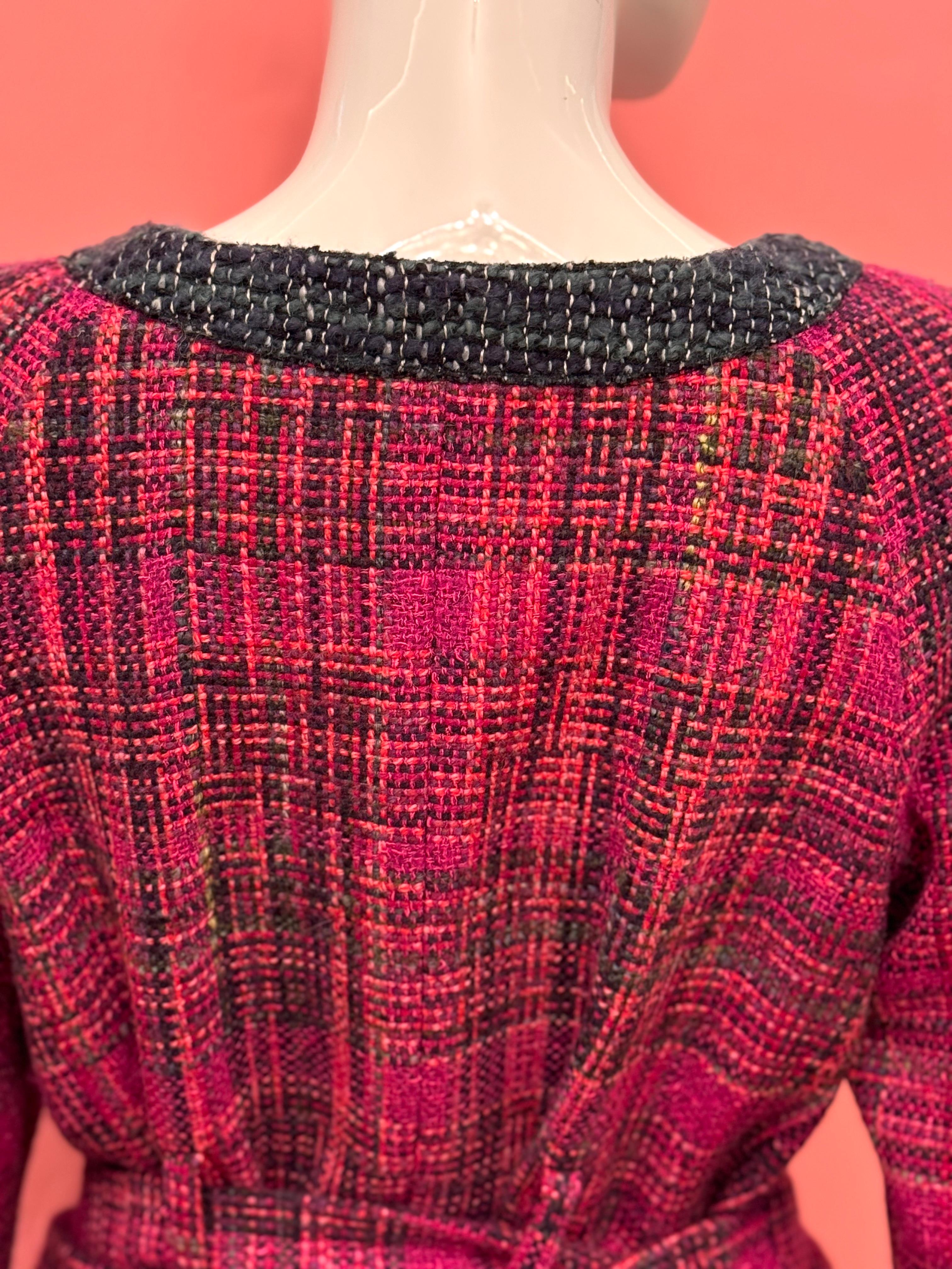 Chanel F/W 2018 pasarela fantasía tweed chaqueta con cinturón en venta 6