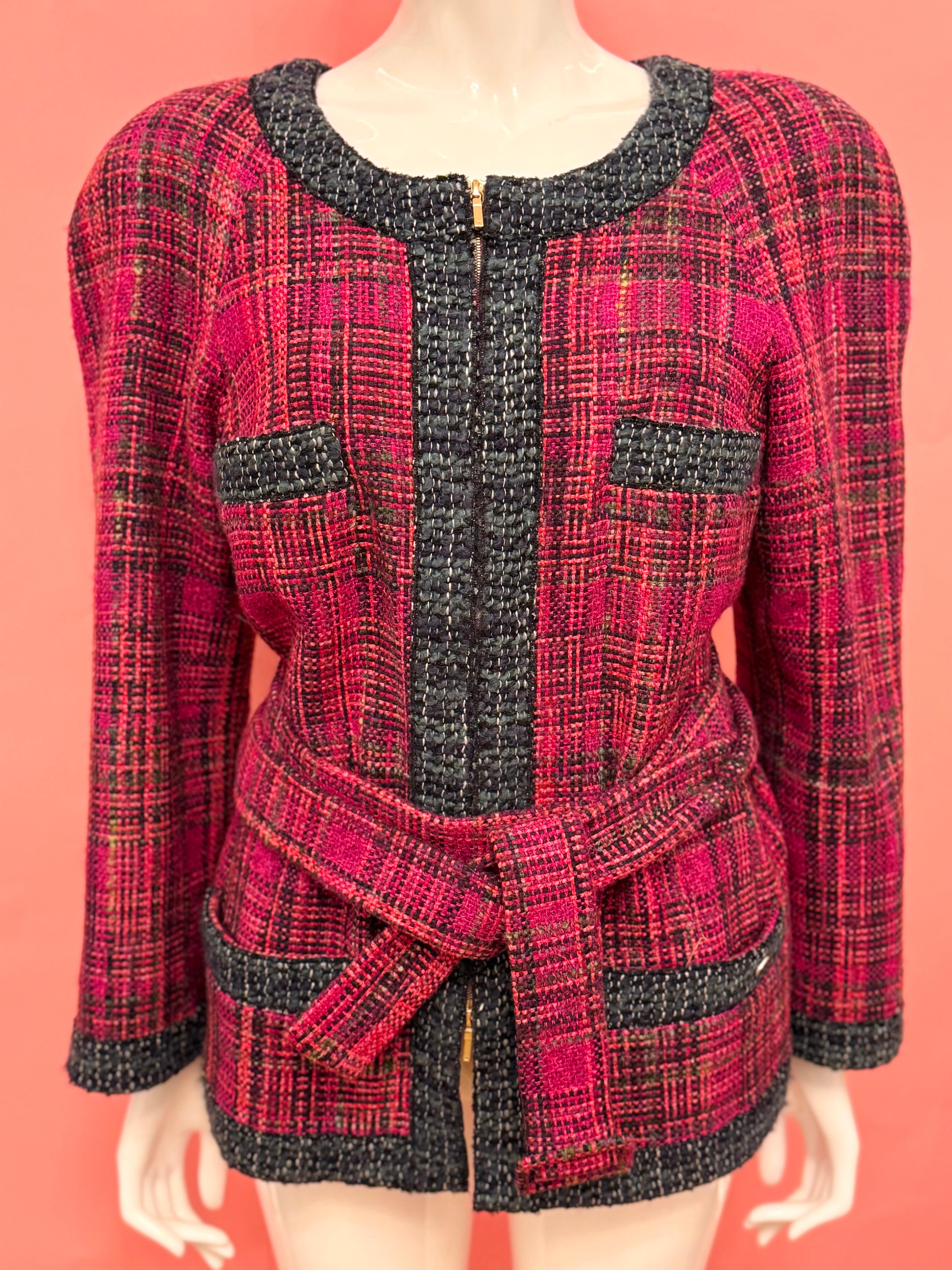 Chanel F/W 2018 pasarela fantasía tweed chaqueta con cinturón en venta 13