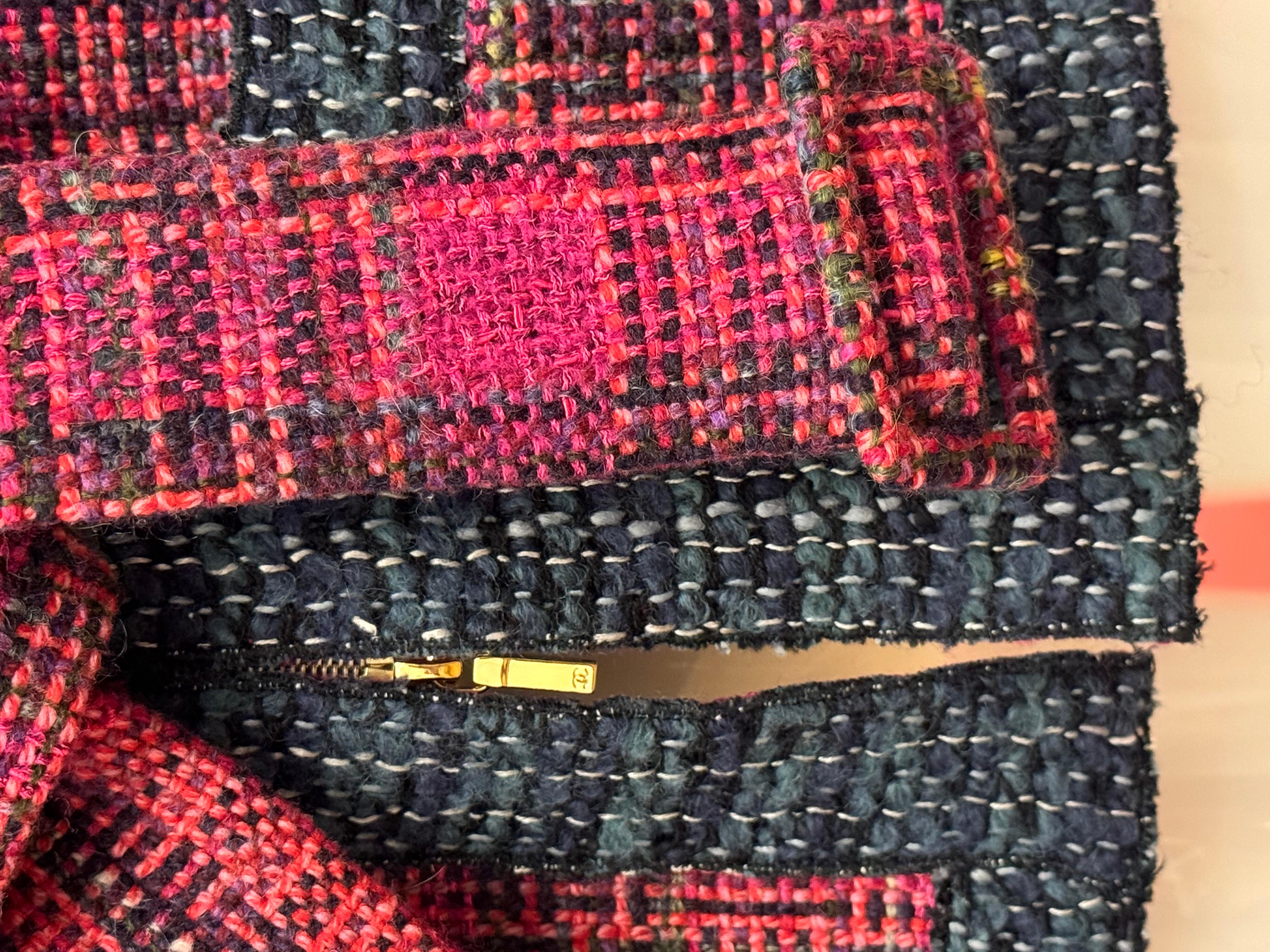 Femenino o masculino Chanel F/W 2018 pasarela fantasía tweed chaqueta con cinturón en venta