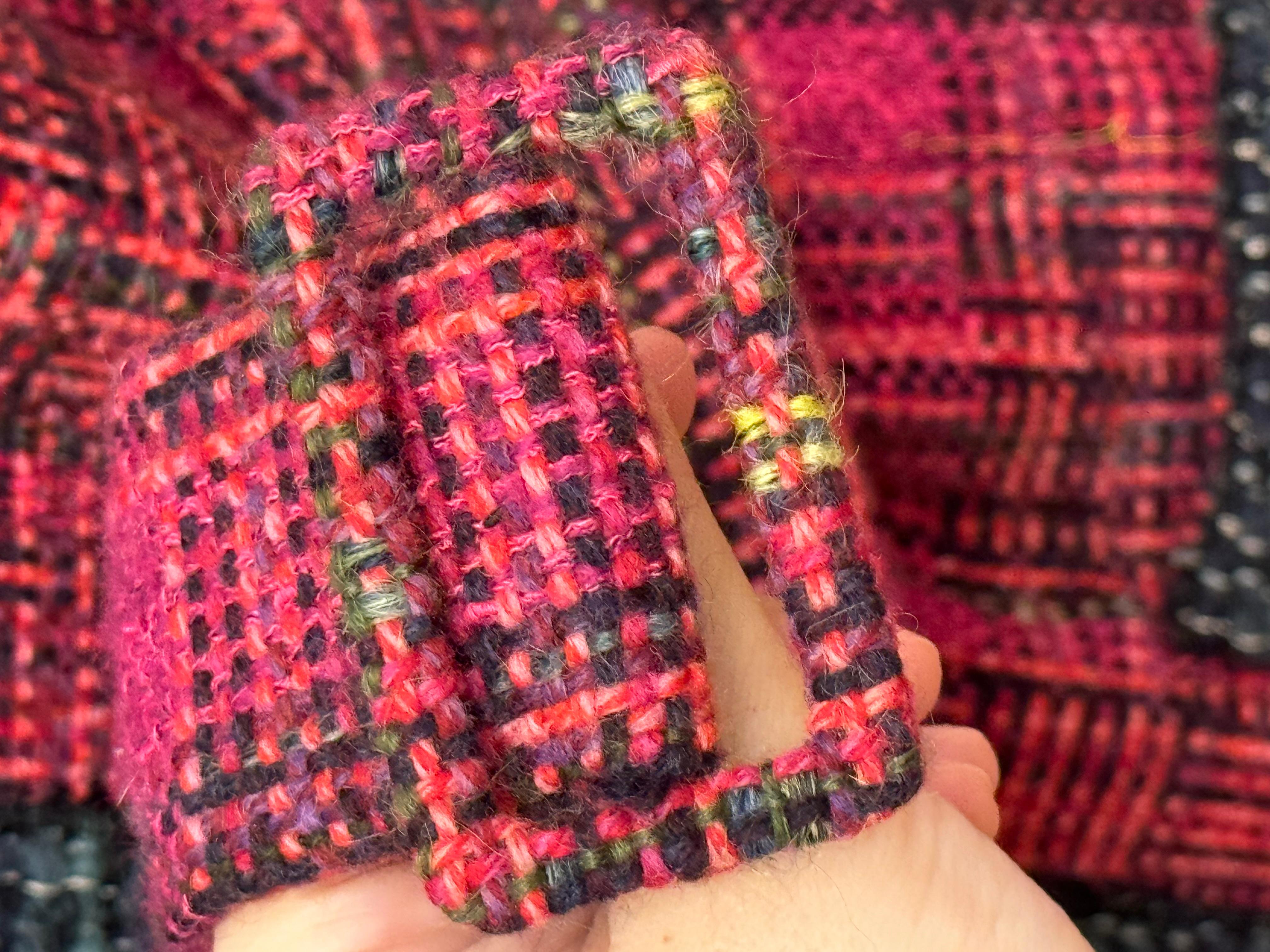 Chanel F/W 2018 pasarela fantasía tweed chaqueta con cinturón en venta 2