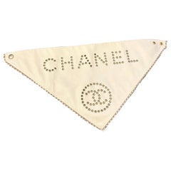 Chanel F/W 2019 runway bandana lambskin leather neck scarf