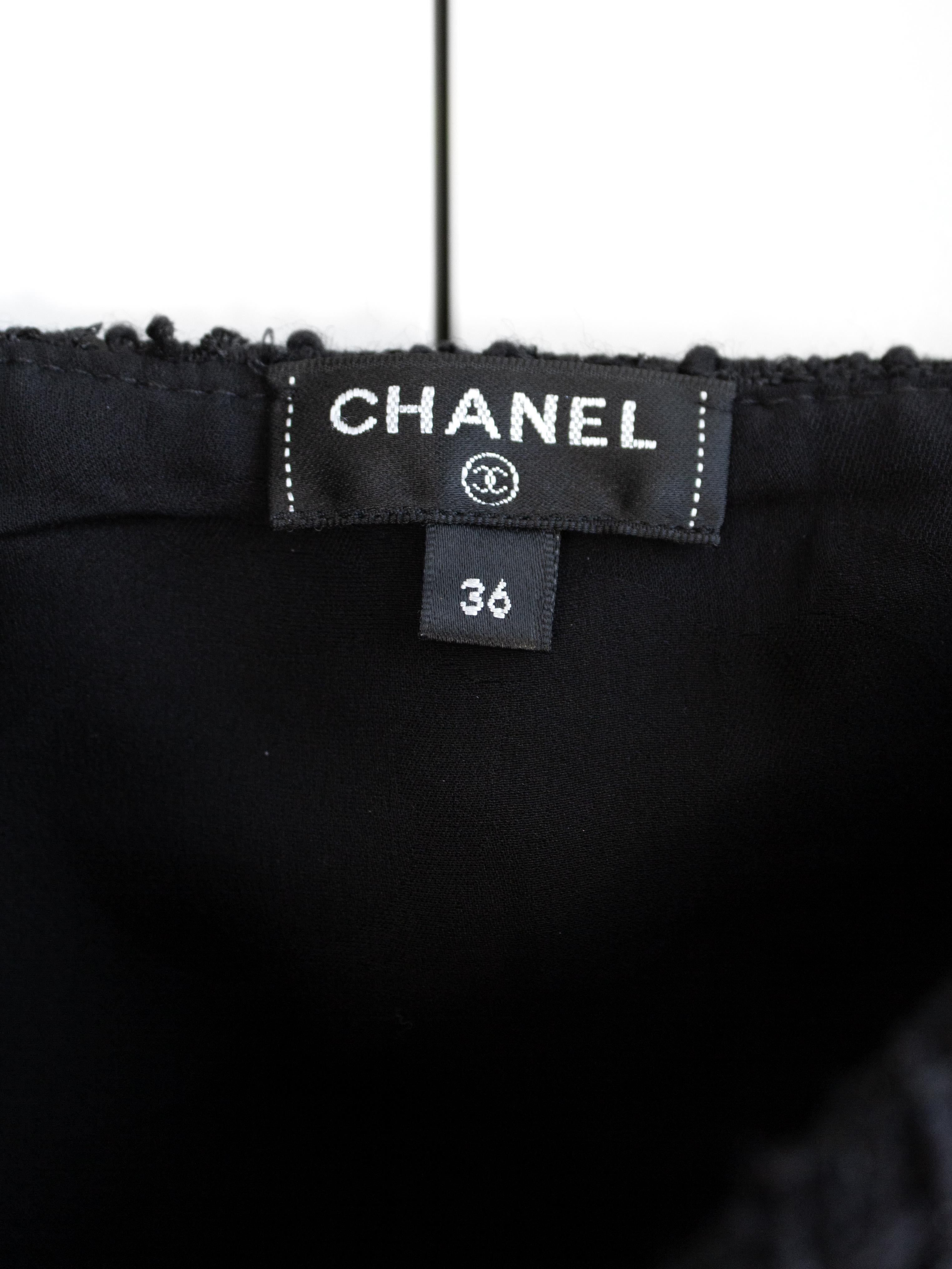 Chanel F/W 2020 Black Tweed CC Logo Gold 20A Cropped Bustier Top 9