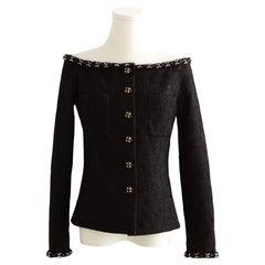 Chanel A/I 2021 Metiers D'Art Chateau Des Dames - Giacca nera senza spalle