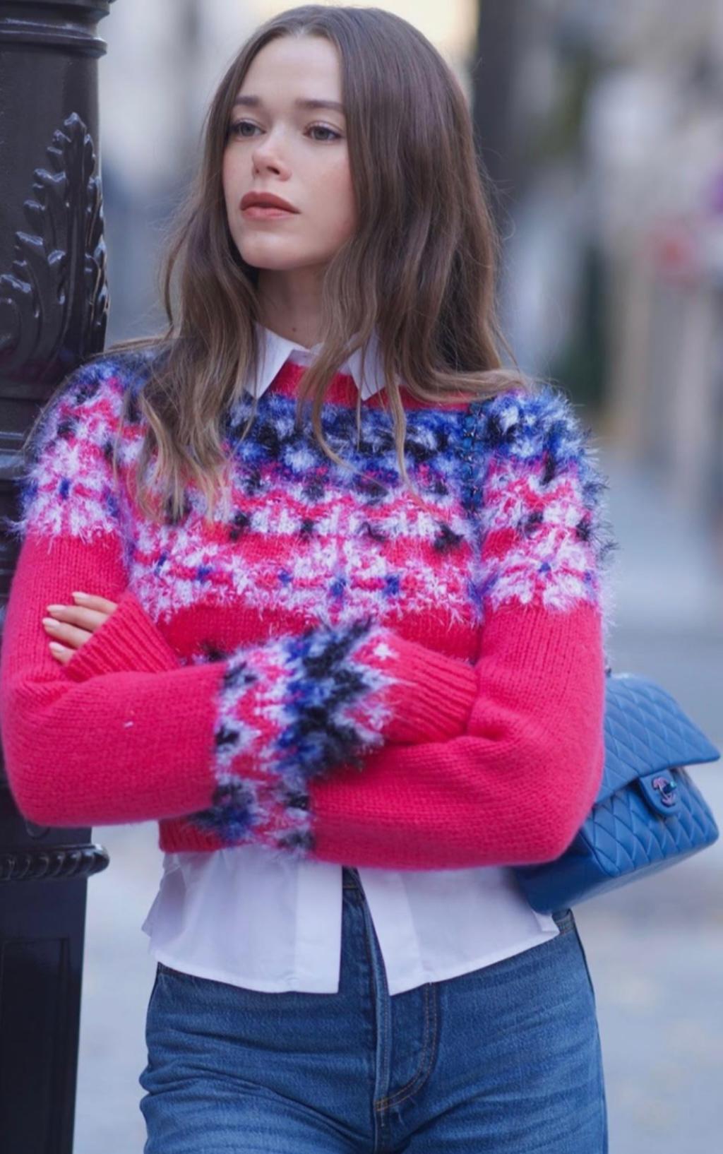 Chanel F/W 2021 runway hot pink cashmere sweater For Sale 6