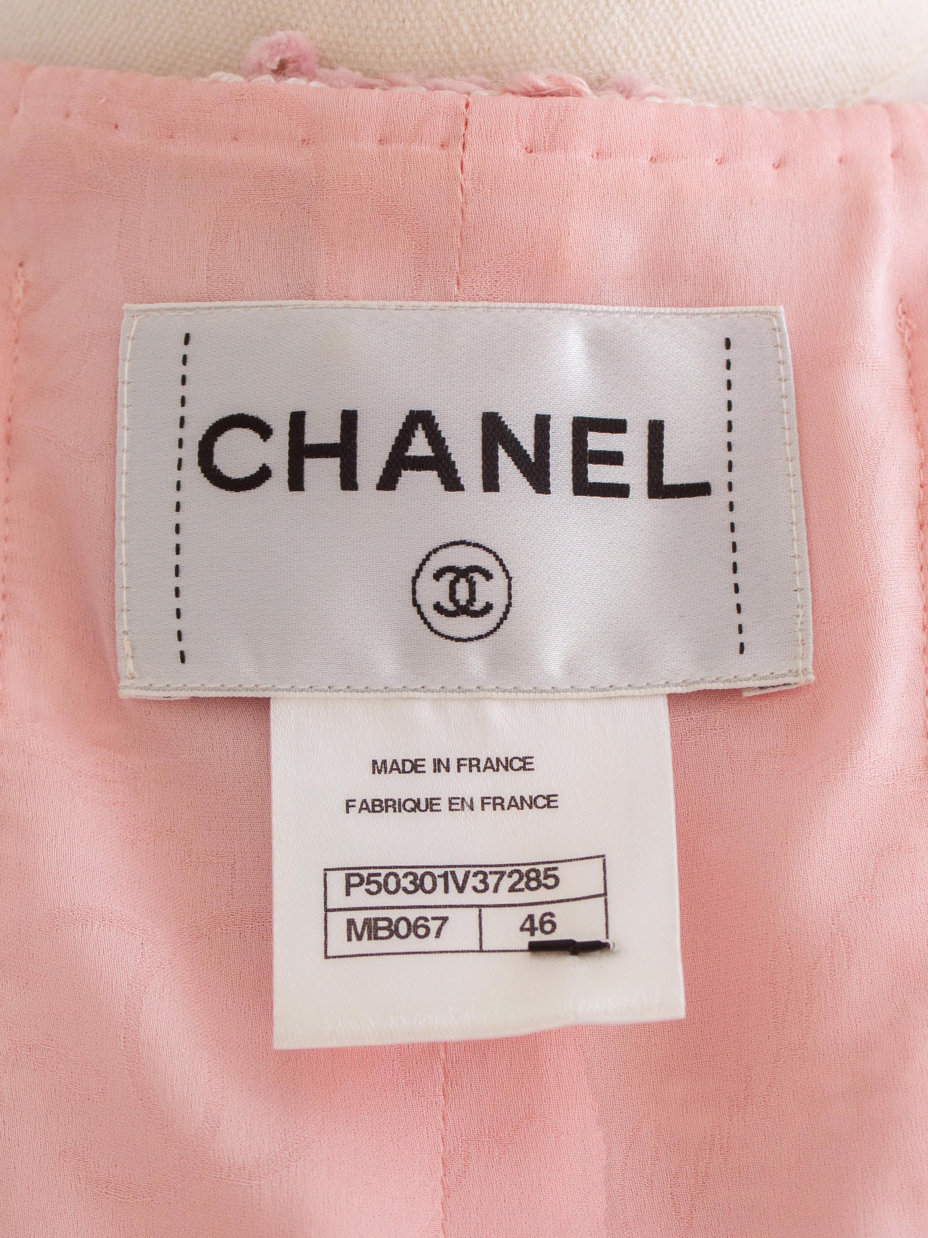 Chanel F/W2014 Supermarket Barbie Pink White Plaid 14A Fantasy Tweed Jacket Suit 11