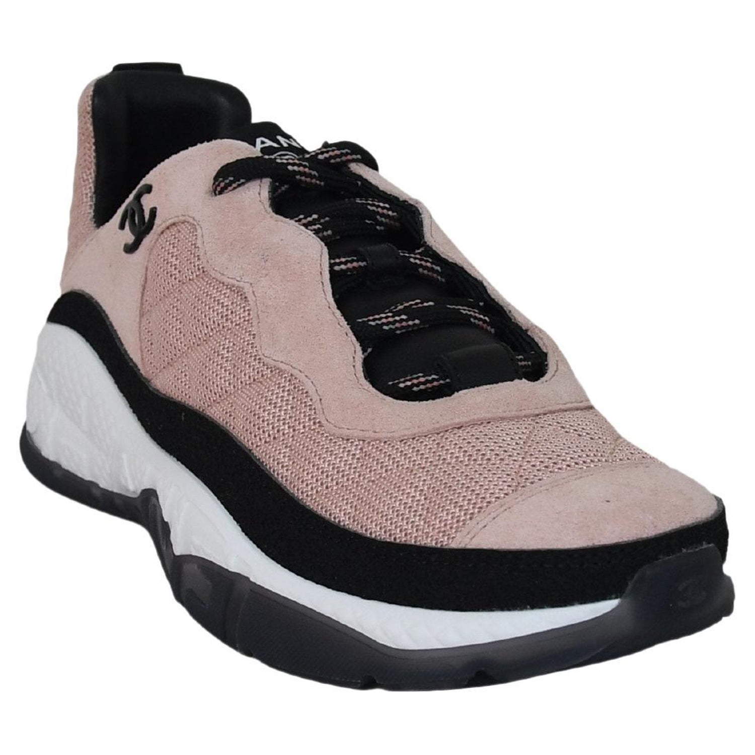 Chanel Fabric and Suede Calfskin Sneakers Pink Beige For Sale at 1stDibs |  chanel fabric and suede calfskin sneakers