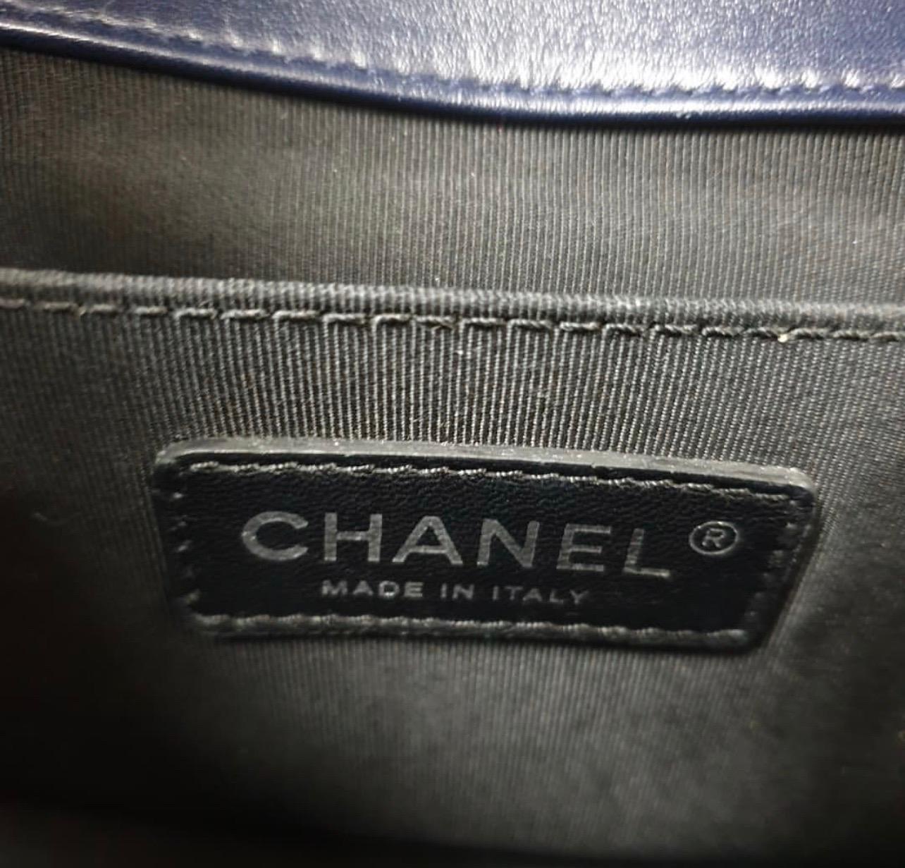 Chanel Faded Leather and Studded Medium Boy Flap Bag  2