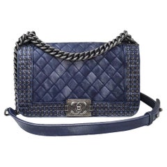 boxy faded bag Chanel Faded Leather and Studded Medium Boy Flap Bag