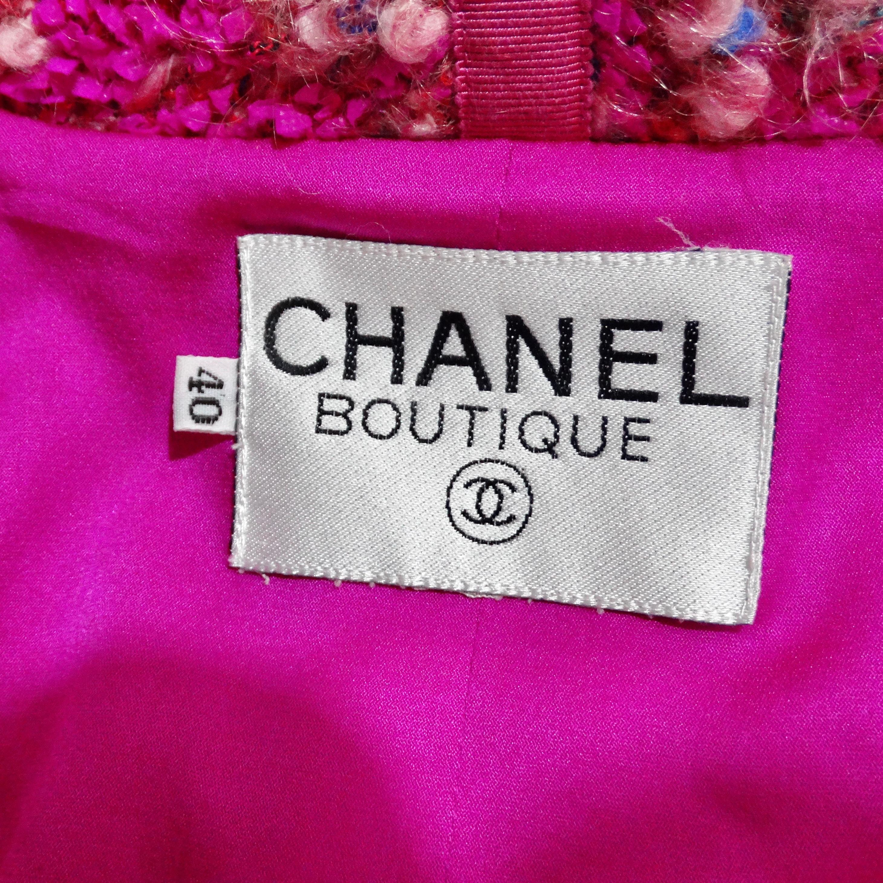 Chanel Fall 1991 Hot Pink Tweed Jacket 6