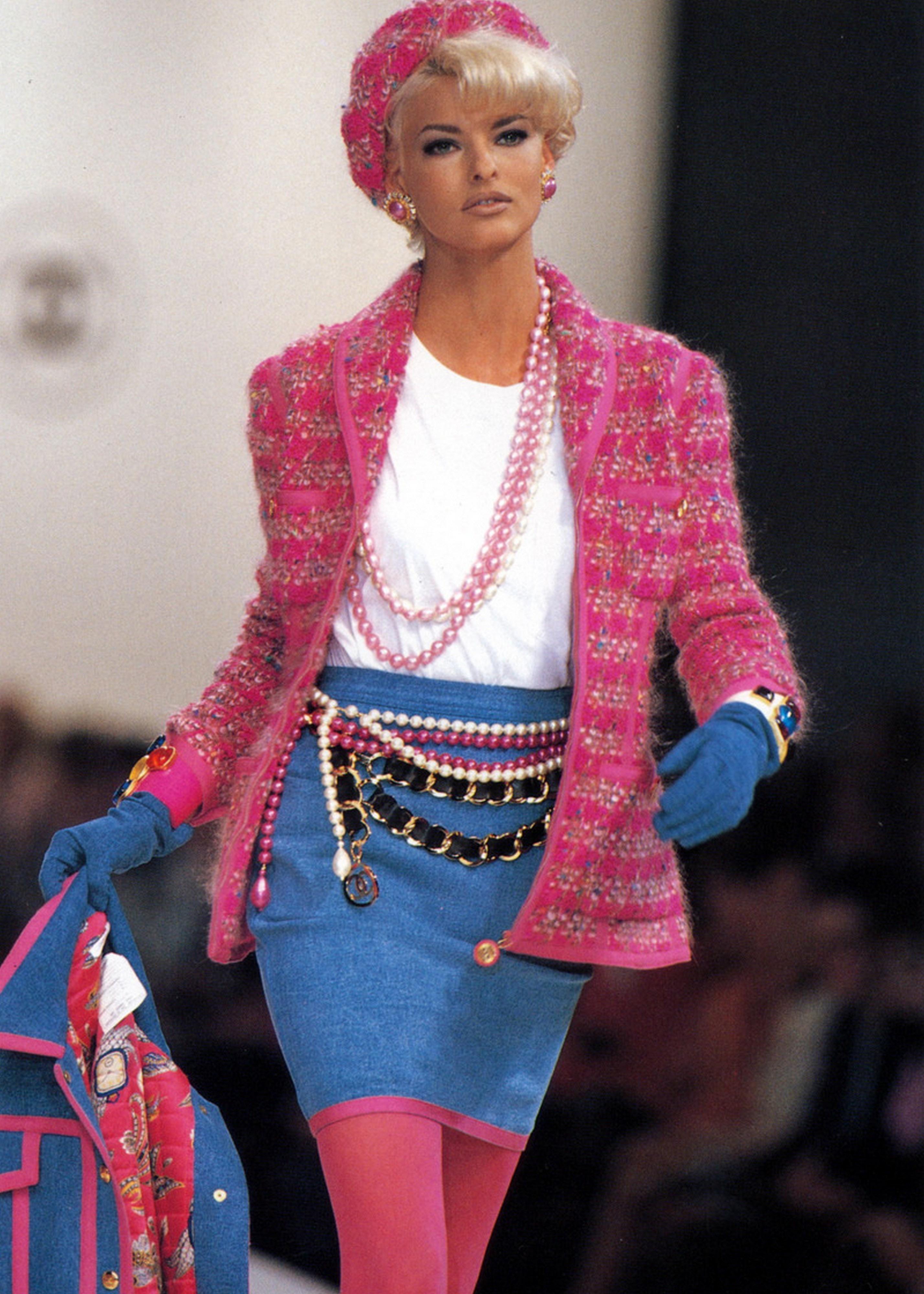 Chanel Fall 1991 Hot Pink Tweed Jacket 7