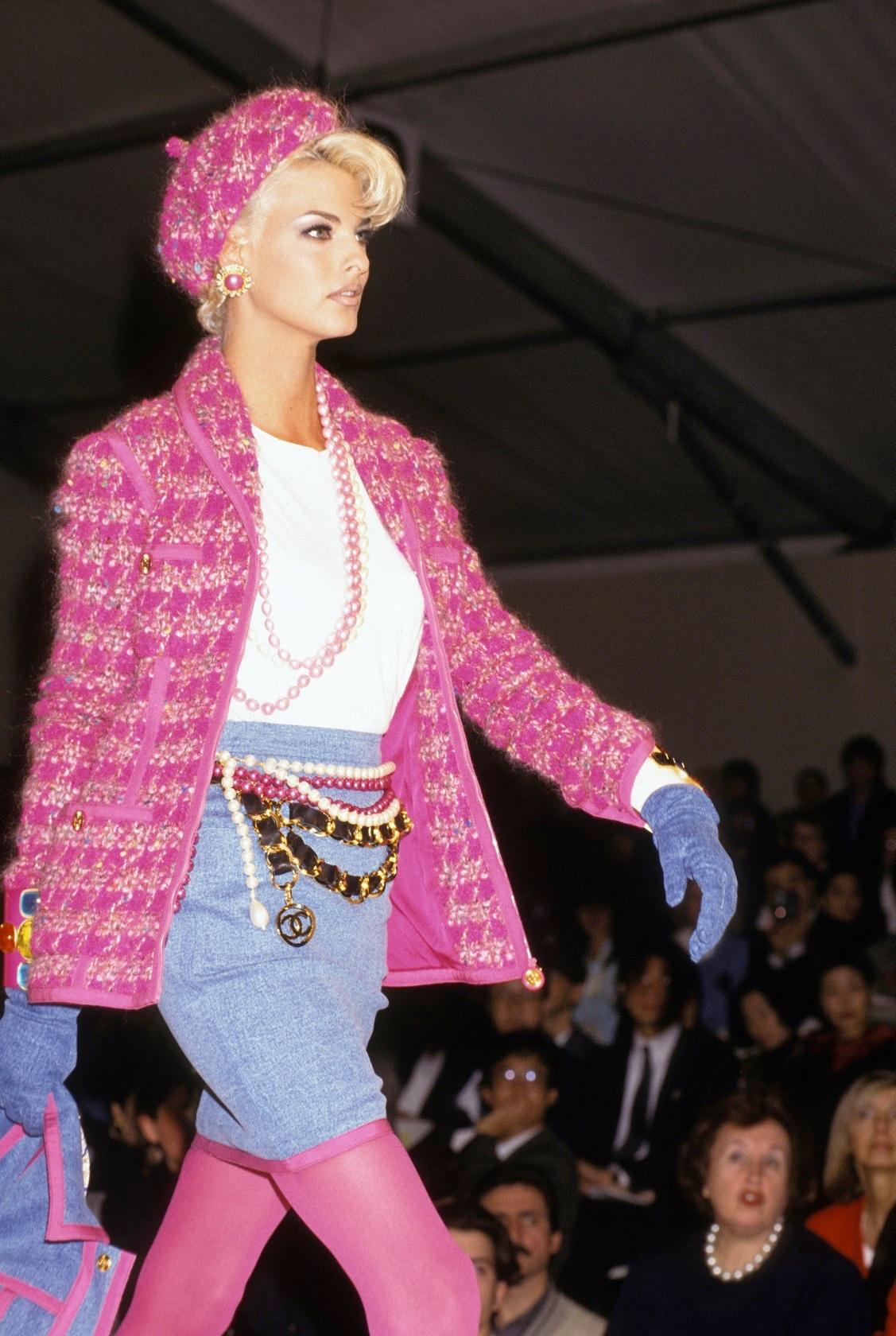 Chanel Fall 1991 Hot Pink Tweed Jacket 8