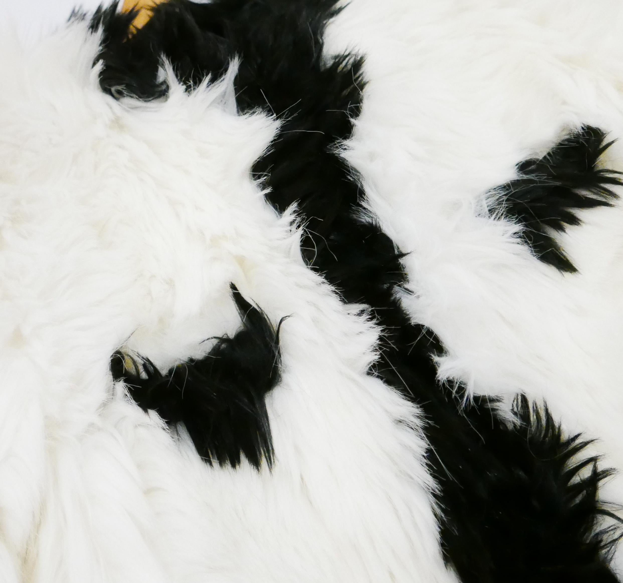 Chanel Fall 1994 Black & White Faux Fur Coat In New Condition For Sale In London, GB