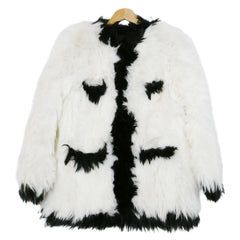 Chanel Fall 1994 Black & White Faux Fur Coat