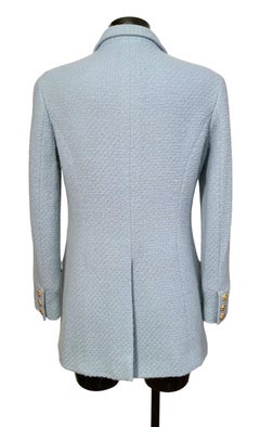 Chanel Fall 1996 Rare Light Blue Wool Tweed Jacket