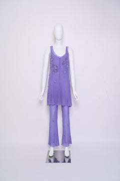 Chanel Fall 2000 Demi-Couture Embellished Two Piece Shiffon