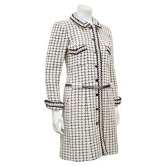 Chanel Fall 2000 White and Black Boucle Long Jacket