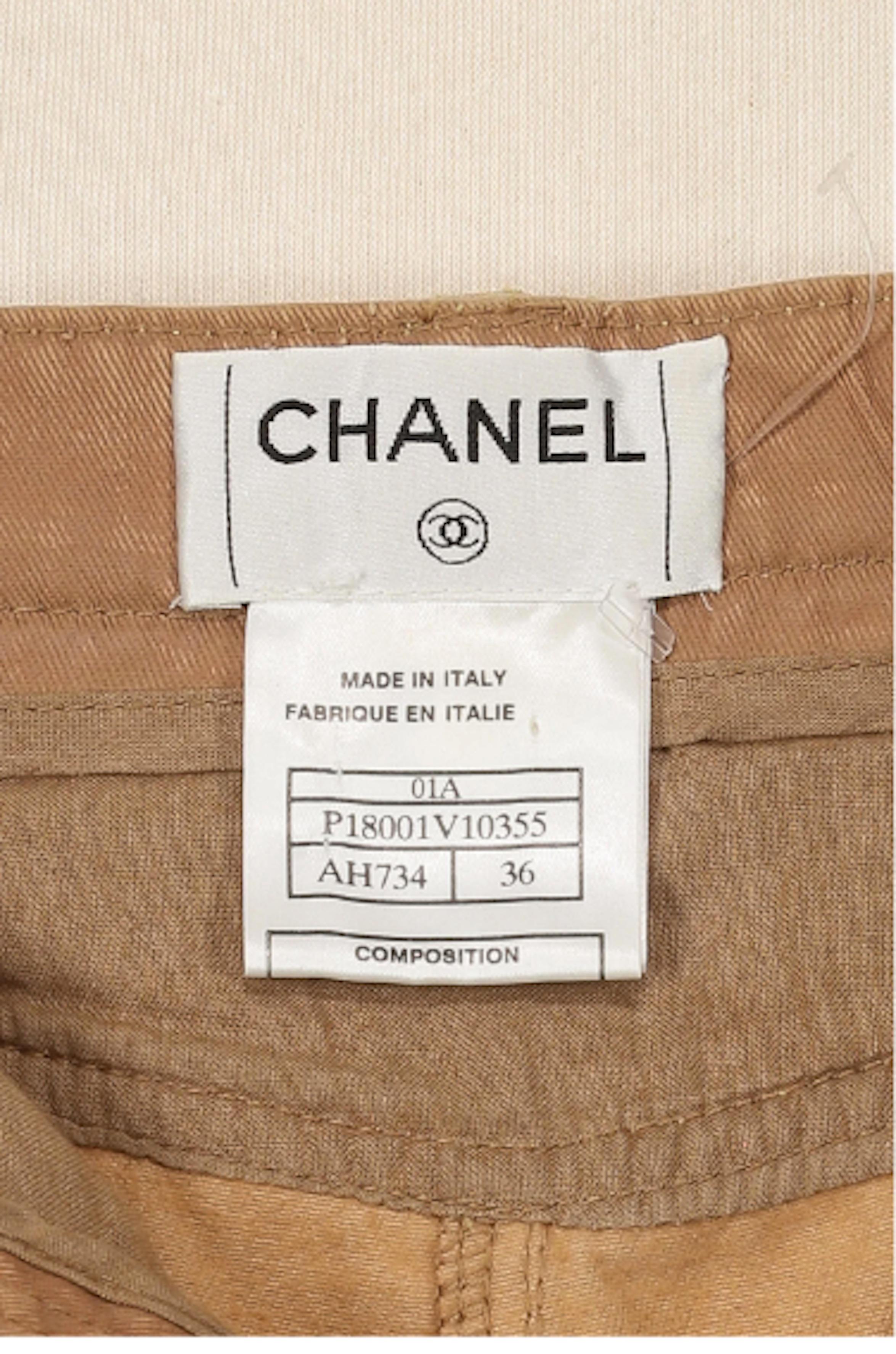 Women's Chanel Fall 2001 Denim and Leather Jeans For Sale