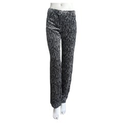 Chanel Fall 2004 Black & White Velvet Pattern Trousers