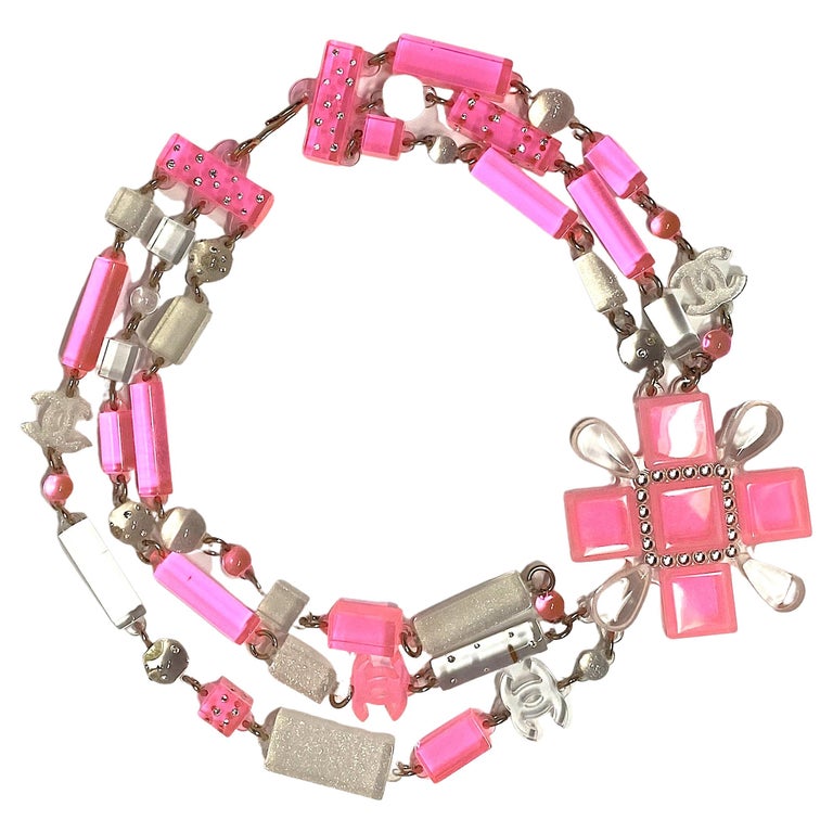 Chanel Fall 2004 Pink Resin Necklace at 1stDibs