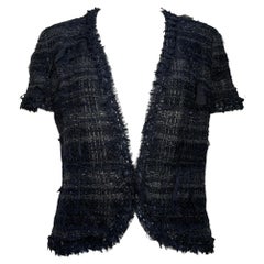 Chanel Fall 2005 Black Metallic Tweed Cropped Jacket