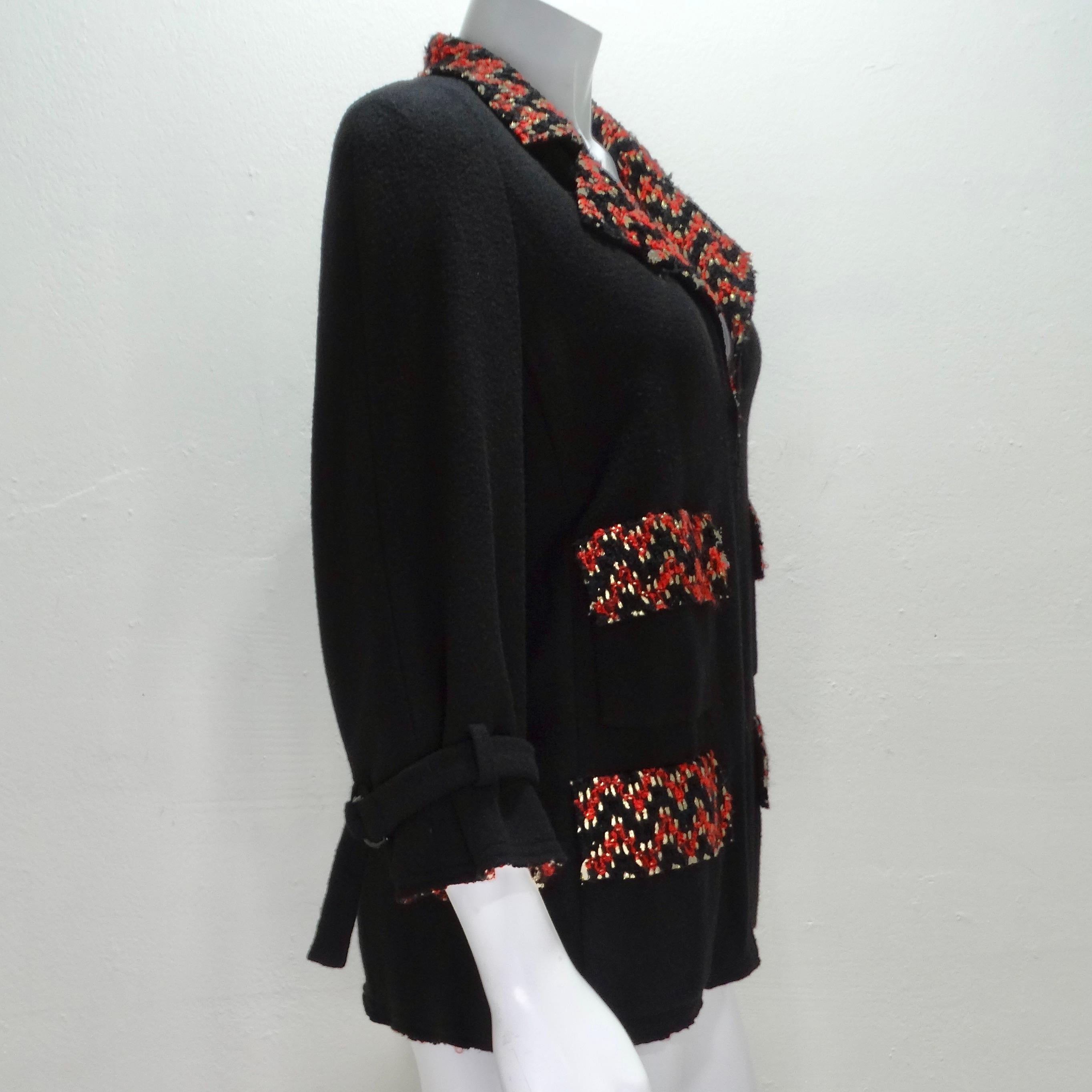 Chanel Fall 2007 Black Red Wool Jacket For Sale 1