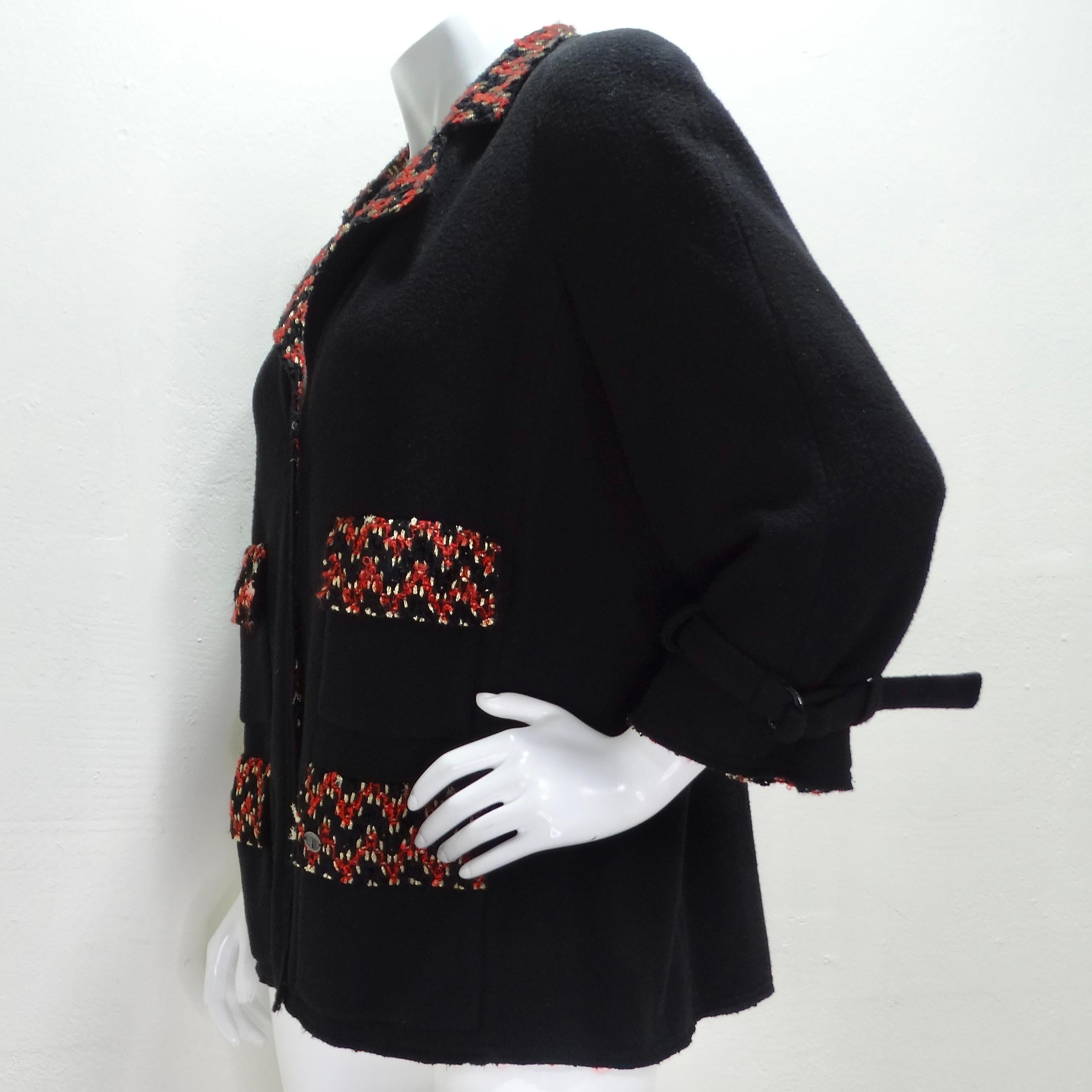 Chanel Fall 2007 Black Red Wool Jacket For Sale 3