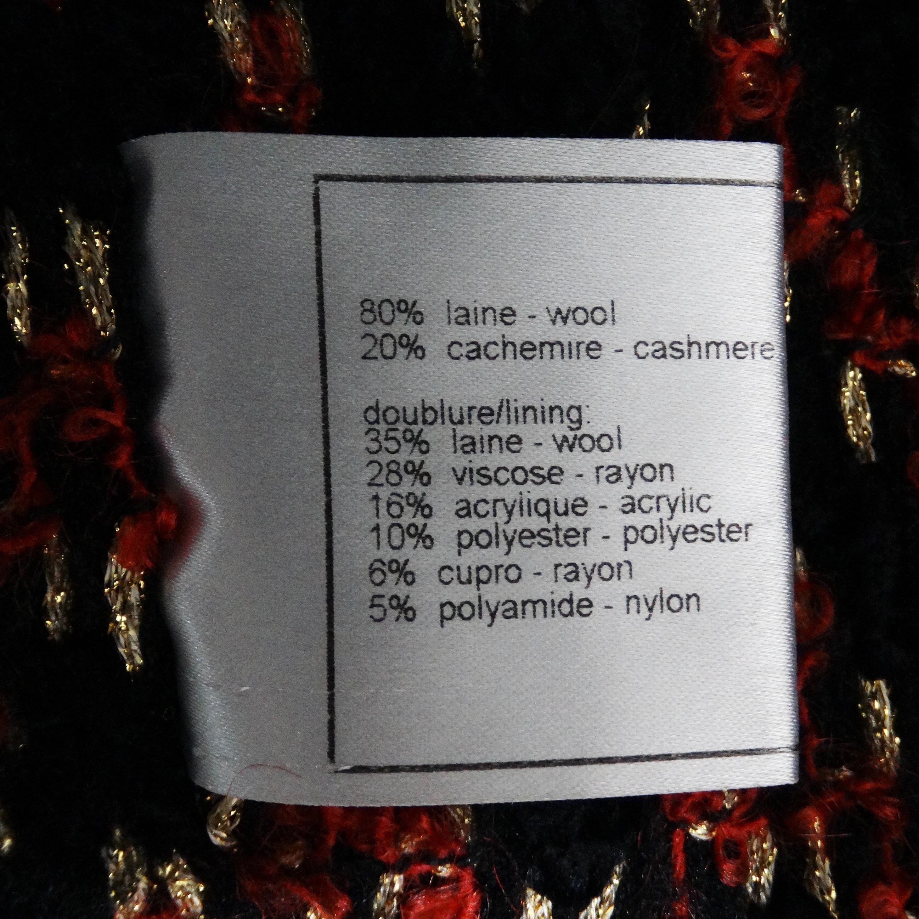 Chanel Fall 2007 Black Red Wool Jacket For Sale 5