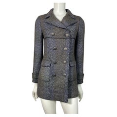 Veste croisée Chanel automne 2007 grise et métallique - Taille 34