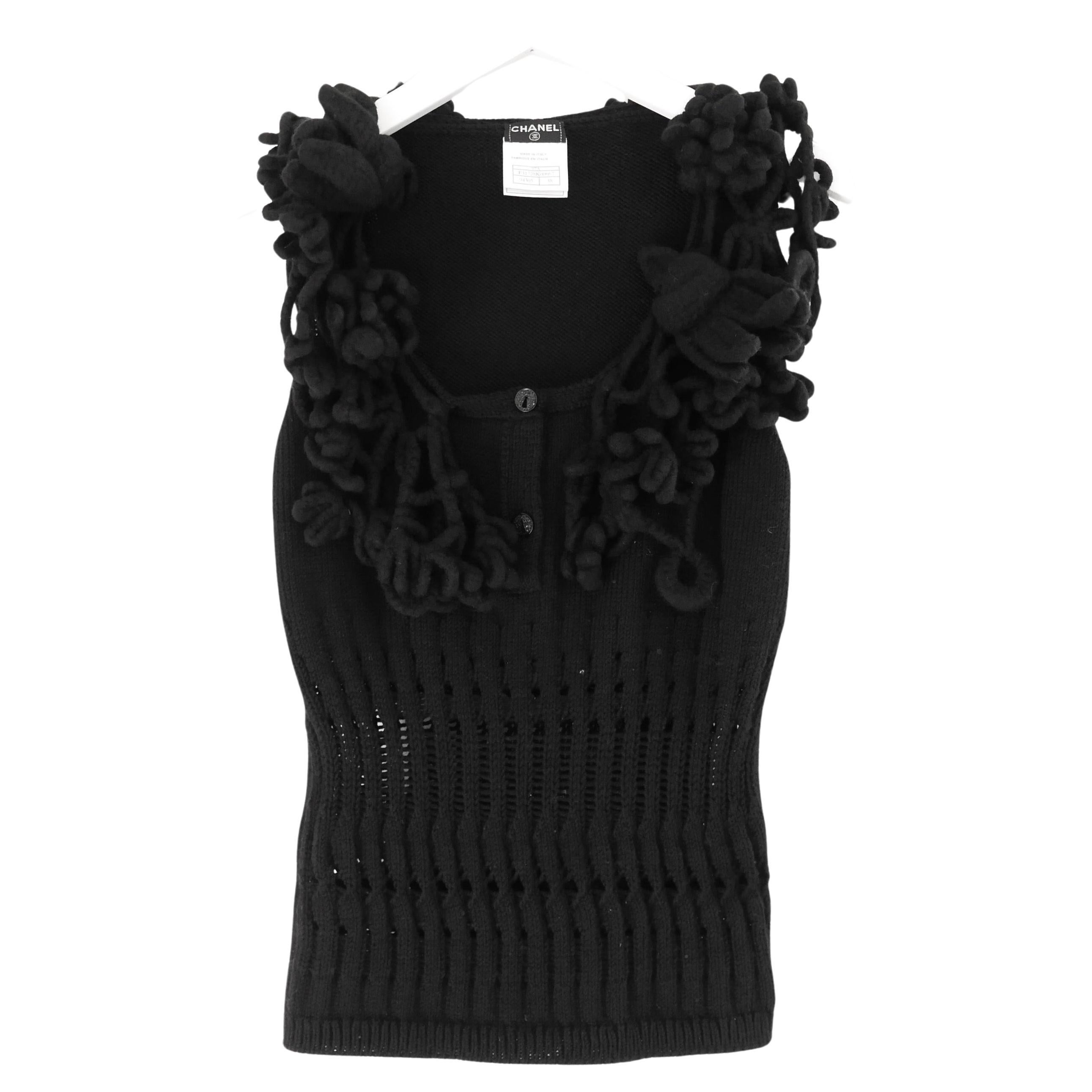Chanel Fall 2007 Woolwork Embellished Sleeveless Jumper For Sale