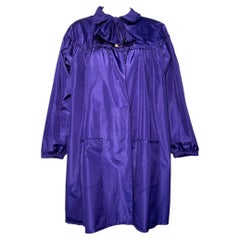 Manteau babydoll ample en taffetas de soie violet Chanel, collection automne 2008, avec nœud