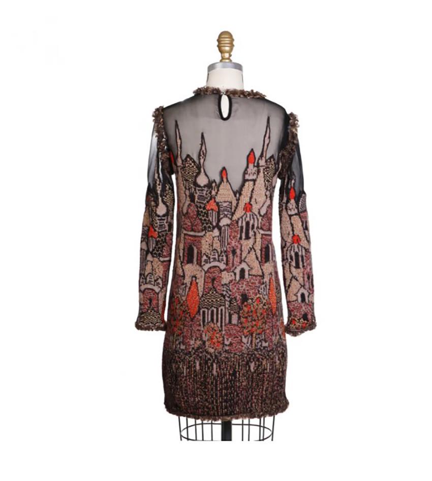 CHANEL FALL 2009 RUSSIAN SKYLINE Dress Sz FR 38  In Excellent Condition In Montgomery, TX