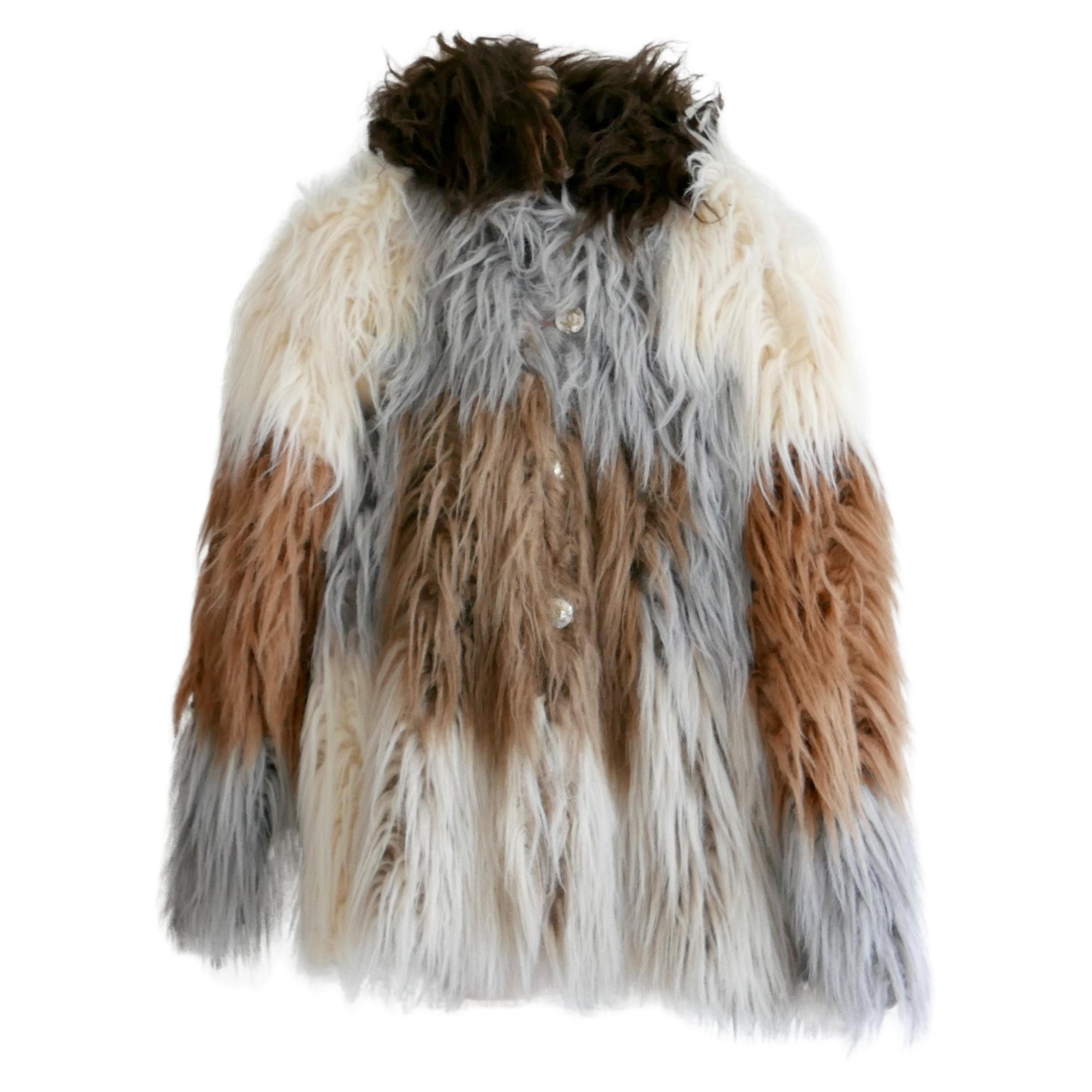 Chanel Fall 2010 Hooded Yeti Faux Fur Coat For Sale