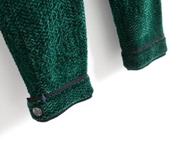 Chanel Fall 2012 Green Textured Velvet Pedal Pushers Trousers