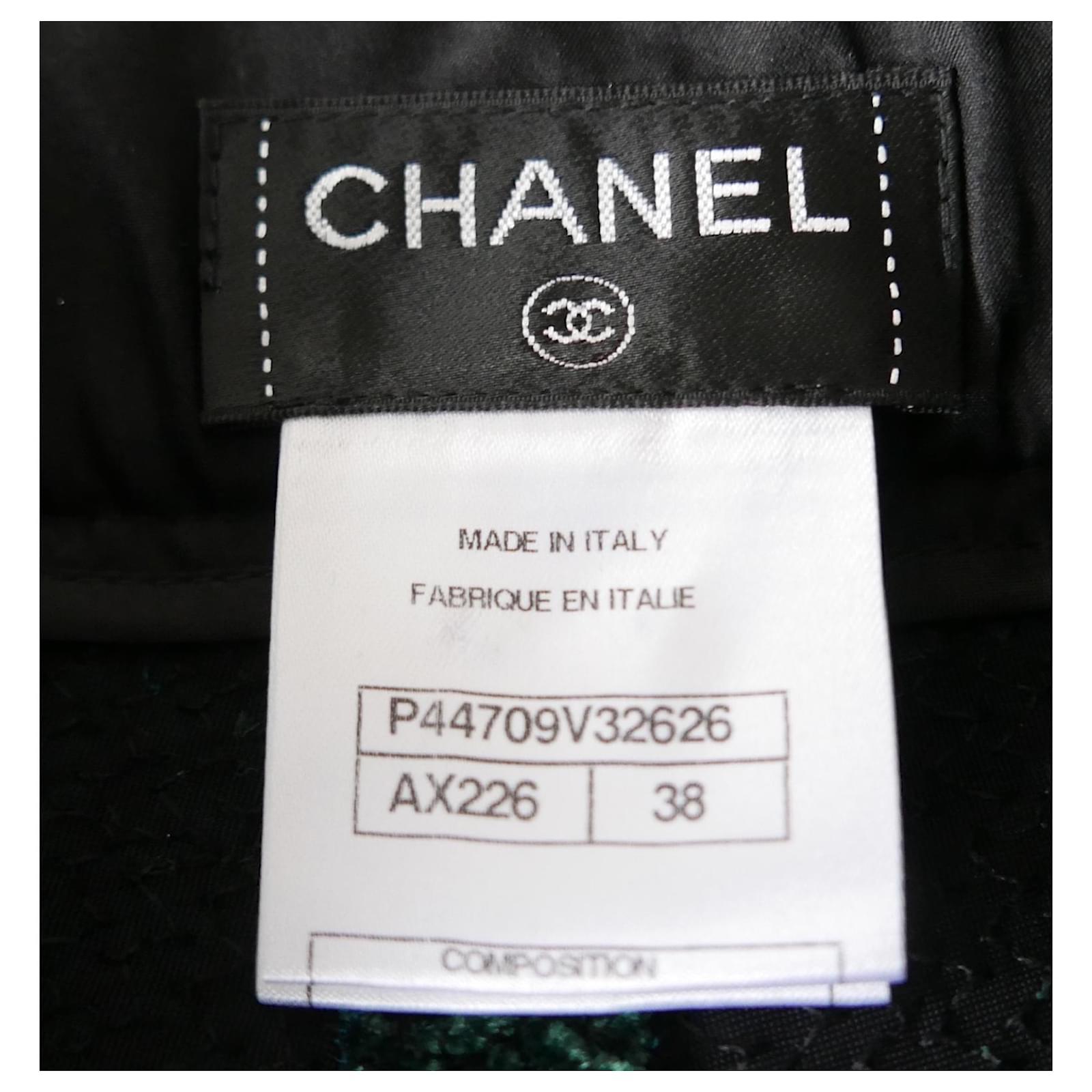 Chanel automne 2012 - Pantalon poussoir pédal en velours texturé vert en vente 4
